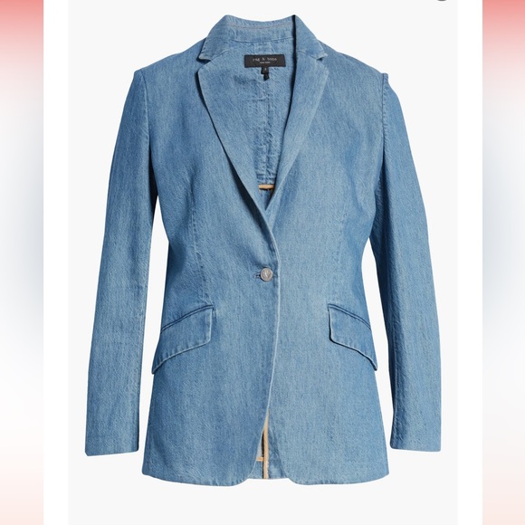 Margot Cotton & Linen Denim Blazer NWT - Picture 4 of 10